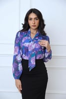 بلوزة شيفون مشجر