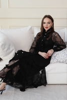 فستان دانتيل اسود كلاسك -