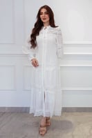 فستان مزين بدانتيل