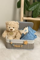 هدية مواليد أولاد فخمة – دبدوب ناعم مع أفرولات قطن...