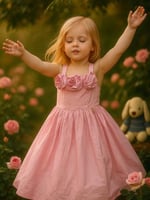 هدية بالوان هادئة فستان وردي بناتي للعيد