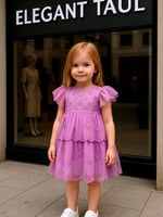 هدية انيقة فستان العيد الانيق 6-9,-9-12 اشهر