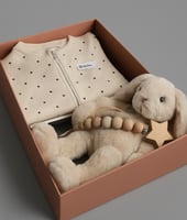 بوكس مواليد جاهز للإهداء – بدلة ناعمة + لعبة أرنب...