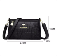 شنطة كتف بنمط تمساح للنساء من الجلد الناعم، حقيبة...