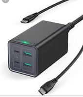 منصة شحن بقوة 65 واط منفذينPD ومدخلين USB بخاصية ا...