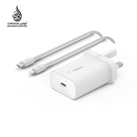 شاحن جداري بيلكن 25 واط بمنفذ بي دي مع كيبل من تاي...