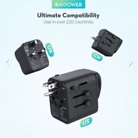 شاحن السفر راف باور يحتوي على جميع منافذ الشحن في...