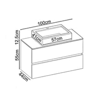 مغسلة حوض رمادي لون أنثراسايت 100 سم سبيشل لاينز م...