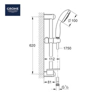 مسطرة دش لي رمادي GR-2843600D | جروهي GROHE