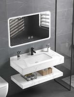 مغسلة ديكور رخام 100سم ابيض