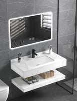 مغسلة ديكور رخام 60 سم ابيض