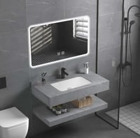 مغسلة ديكور رخام 80 سم رمادي