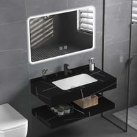 مغسلة ديكور رخام 80 سم أسود