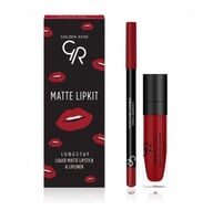 جولدن روز طقم احمر ومحدد شفاه - سكارليت ريد