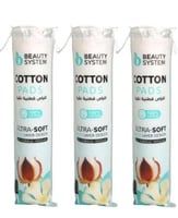 اقراص قطن نقية 100% من بيوتي سيستم , 120 قرص × 3