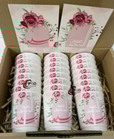 اكواب العيد بالاسم تصميم ورد 12 كوب