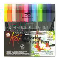 طقم أقلام كوي رأس ريشه 12 لون