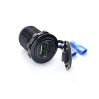 منفذ شحن Type-C + منفذ USB شحن سريع QC دائري بغطاء