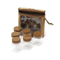 شنطة بهارات مع 6 علب صغيرة لون ربيعي