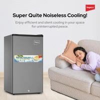 ثلاجة امبكس 3.2 قدم 90 لتر باب واحد فضي IMRF140C