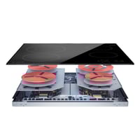 سطح ارستون كهرباء 4 عيون سيراميك 60 لمس اسود HR602...