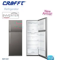 ثلاجة كرفت بابين فضي غامق 422 لتر 14.91 قدم إنفرتر...