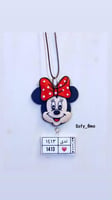 تعليقة سيارة بشكل ميني ماوس + لوحة سيارة