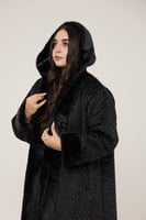 فروه نسائي قماش مخمل كريستال ملون