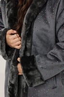 فروه نسائي قماش مخمل كريستال ملون