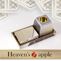 طقم مبخر خشب طبيعي ملون فاخر