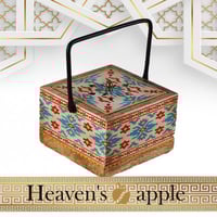 مبخر مربع خشب طبيعي فاخر مزخرف