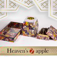 طقم مبخر خشب طبيعي ملون فاخر