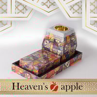 طقم مبخر خشب طبيعي ملون فاخر