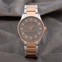 ساعة رجالية مزيج فضي و روز جولد