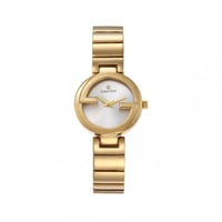 ساعة نسائية معدن ذهبي مينا أبيض