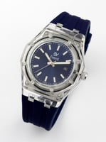 ساعة شفافة يونيسكس كحلي