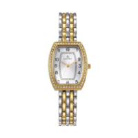 ساعة مستطيلة ذهبي وفضي