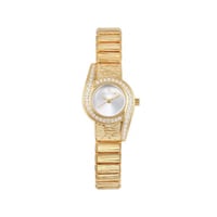 ساعة معدن نسائيه دائريه ذهبي