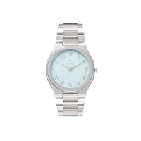 ساعة رجالية ايفرد أرقام عربية لون فضي ميناء سماوي