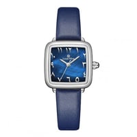 ساعه نسائيه استيك جلد مربعه