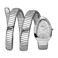 ساعة لفتين نسائية فضي