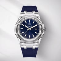 ساعة شفافة يونيسكس كحلي