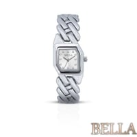 ساعة فضية مربعة