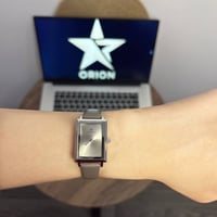 ساعه جلد ميناء فضي