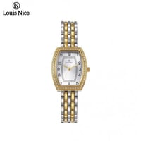 ساعة نسائية ذهبي وفضي بيضاوية الشكل من louis nice