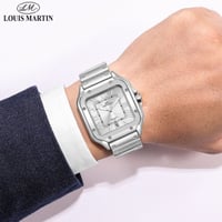 ساعة رجالية بلون فضي