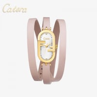 ساعة نسائية مستطيلة بيج و ذهبي CATERA