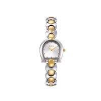 ساعة نسائي بروشا فضي ذهبي مينا ابيض