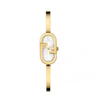 ساعة نسائية صغيرة بيضاوية الشكل باللون الذهبي