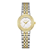 ساعة يد ستيل نسائية سوار مدمج مينا أبيض